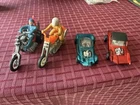 4 Vintage Red Line Hot Wheels 2 Are Cars , 2 Are Motorcycles In Very Nice Shape