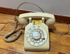 Vintage Northwestern Bell Systems Rotary Desk Phone Beige Color - FREE SHIP