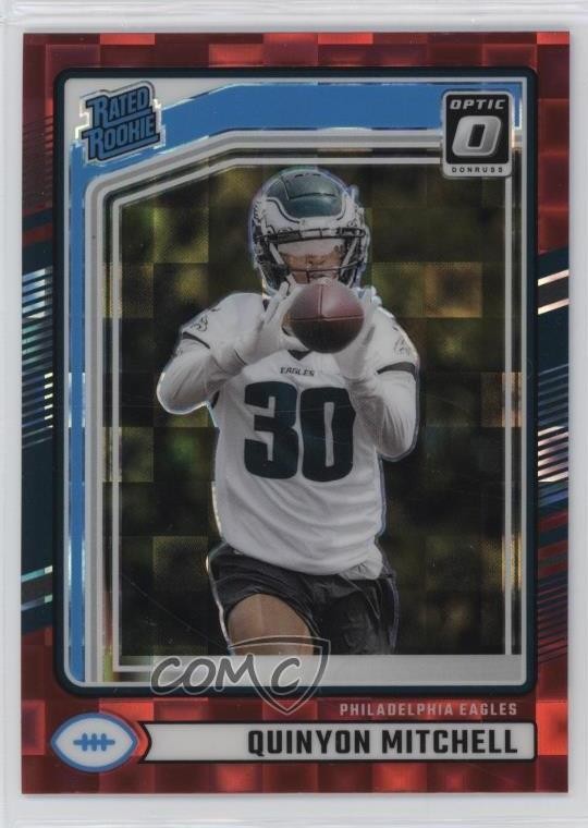 2024 Donruss Rated Rookie Optic Preview Red Pandora Prizm Quinyon Mitchell 0o2b