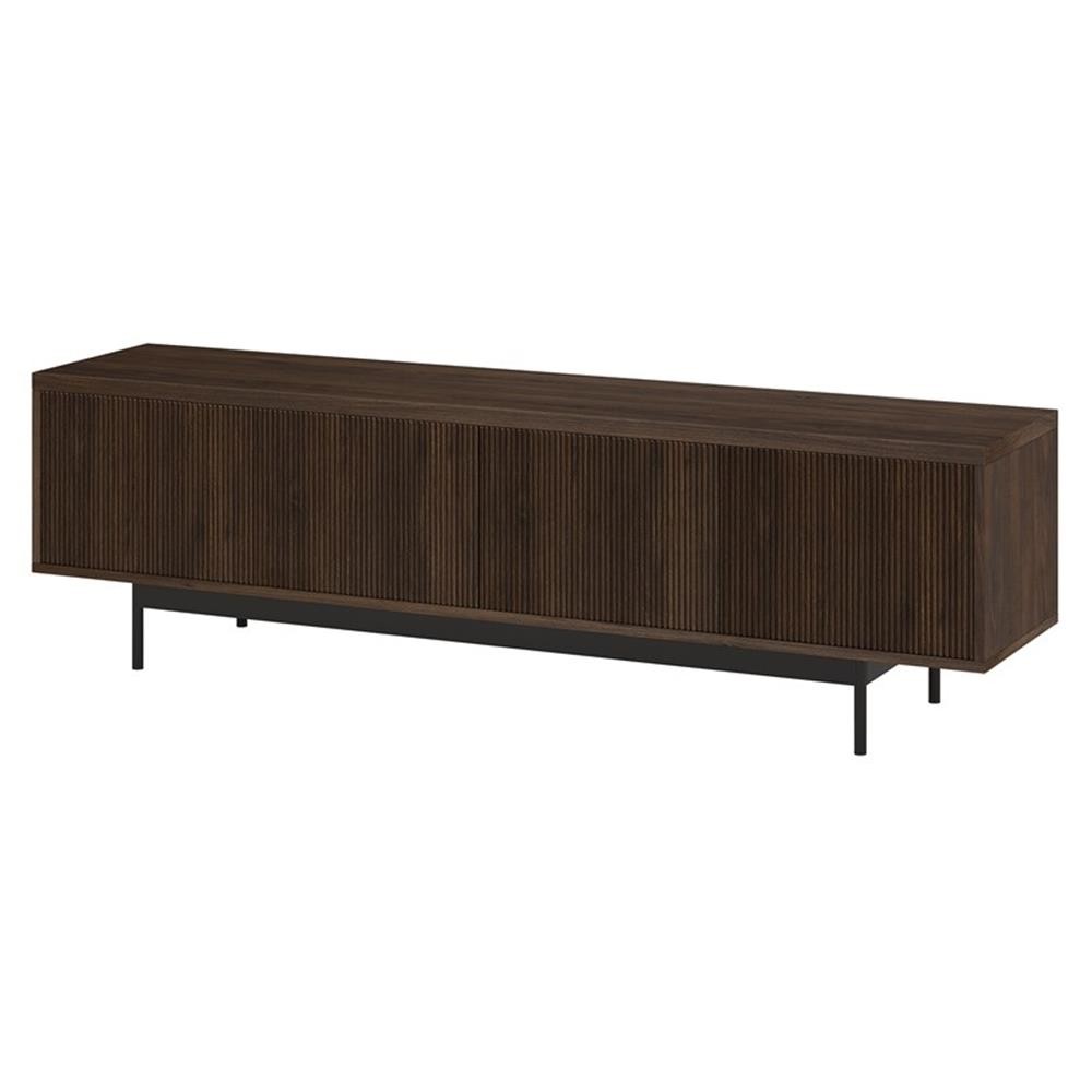 Maklaine Transitional 70" Alder Brown MDF/PVC/Metal TV Stand