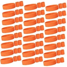 Neon Sweatbands Set for Men Women Sports Headband Wristband Set 120 Orange