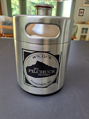 Keg Style Stainless Steel Growler-Mt Pilchuck Brewery, Snohomish, WA- 2 Liter