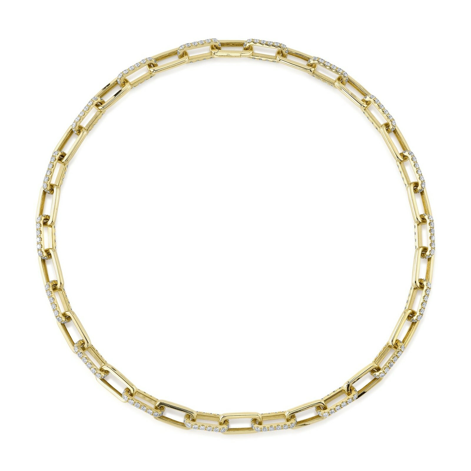 14K White Gold Diamond Paper Clip Necklace Womens 5.68CT Natural Round Cut image 3