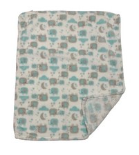 Chick Pea Green Gray Elephant Cloud Star Fleece Soft Baby Lovey Security Blanket