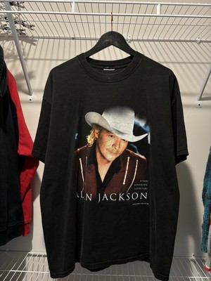 Vintage Alan Jackson Shirt Mens XL Black 90s Country Band Music