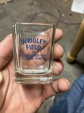 Wrigley Field Square Shot Glass, Chicago Illinois USA Cubs w/ Tag. Made in USA