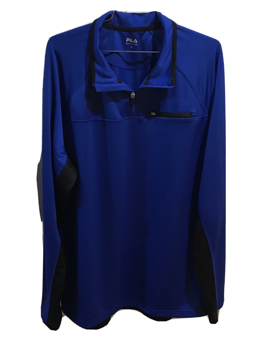 FILA Men’s Royal Blue 1/4 Zip Pullover Performance Shirt SIZE XL