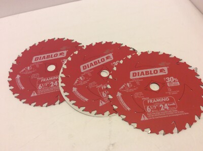 Diablo D0624A 6-1/2'' x 24 Tooth ATB Framing Saw Blade (Pack of 3) New