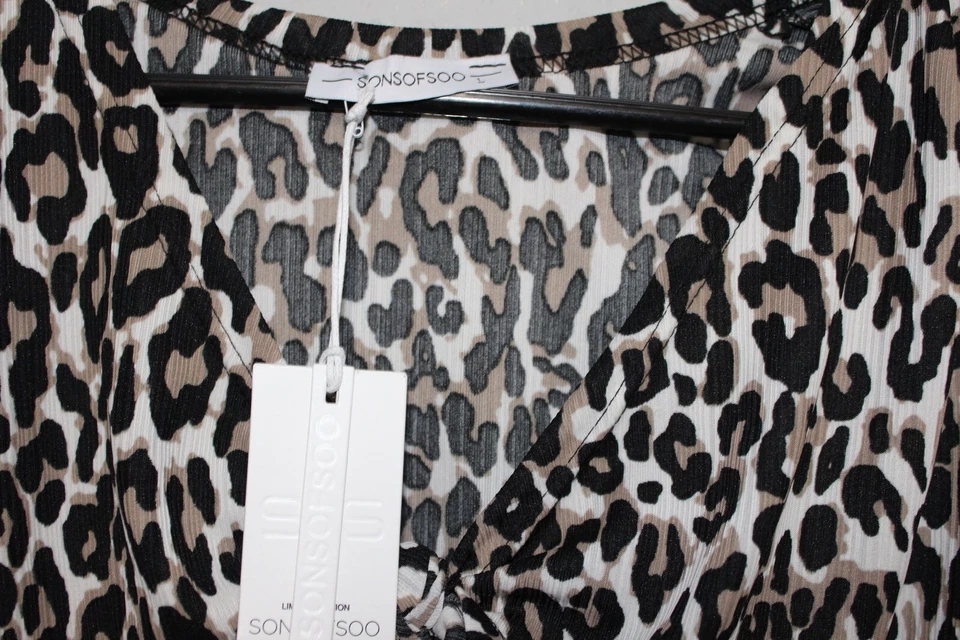 Sons Of Soo Womens Animal Print Cropped Top - Multi - Size Large L (I96) NEW - Image 2 of 3