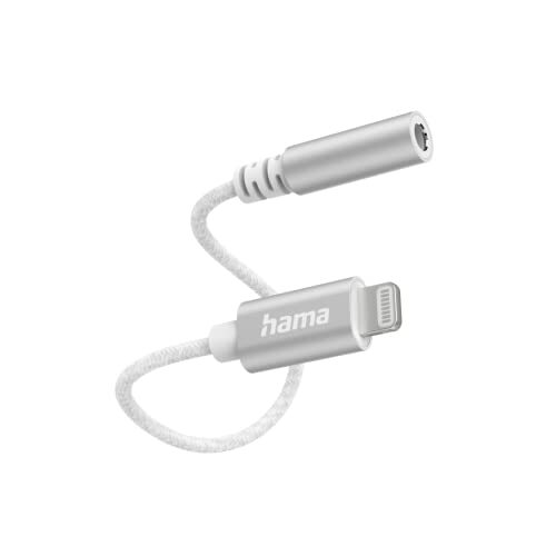 Hama - Adattatore Lightning/presa 3,5 mm Jack, certificato MFI, bianco