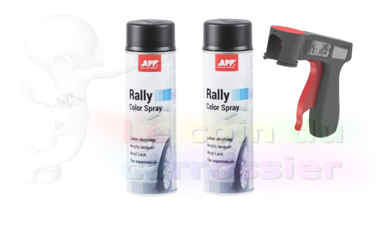 Peinture noir mat auto 500ml haute couvrance avec poignée aérosol ergonomique