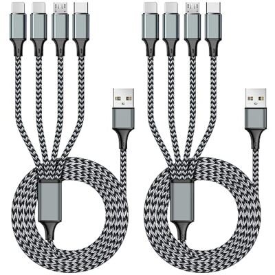 Multi Charging Cable 6FT 2Pack Multi Charger Cable 4 in 1 Universal Multiple ...