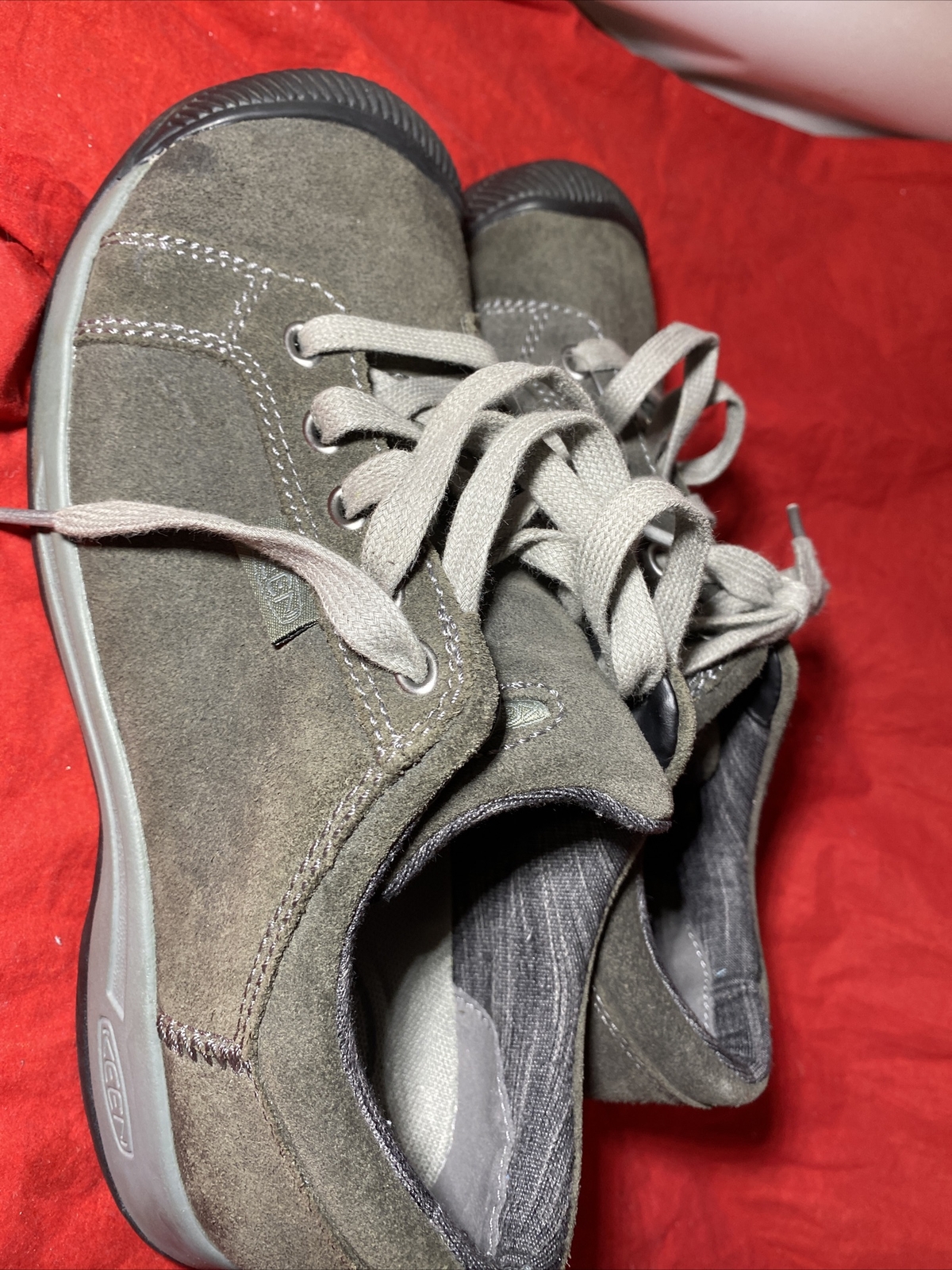 Keen Reisen scarpa casual bassa stringata donna US 7 grigio pelle scamosciata 1011443