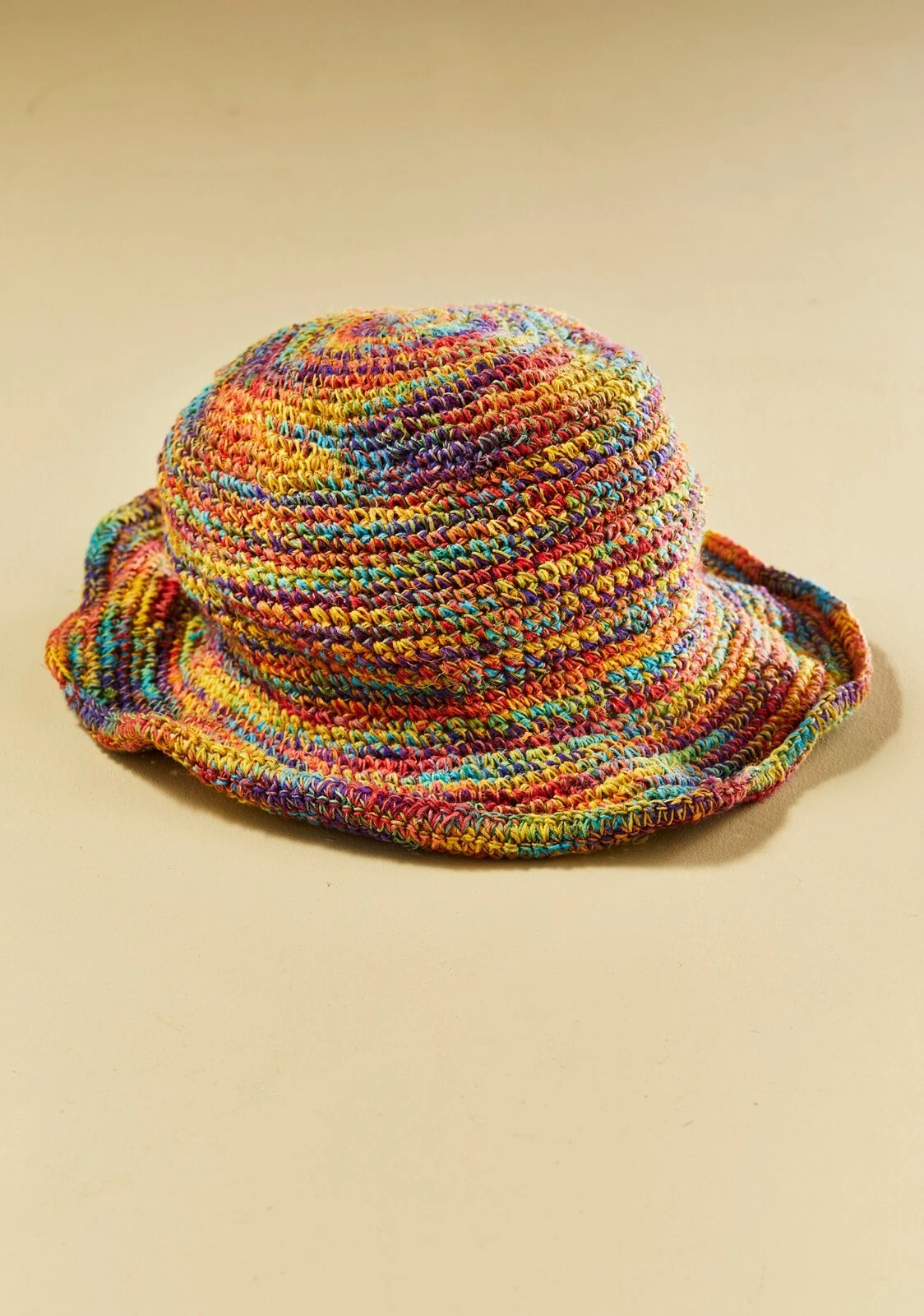 Rainbow Hemp Sun Hat | Adult Eco-friendly Fairtrade