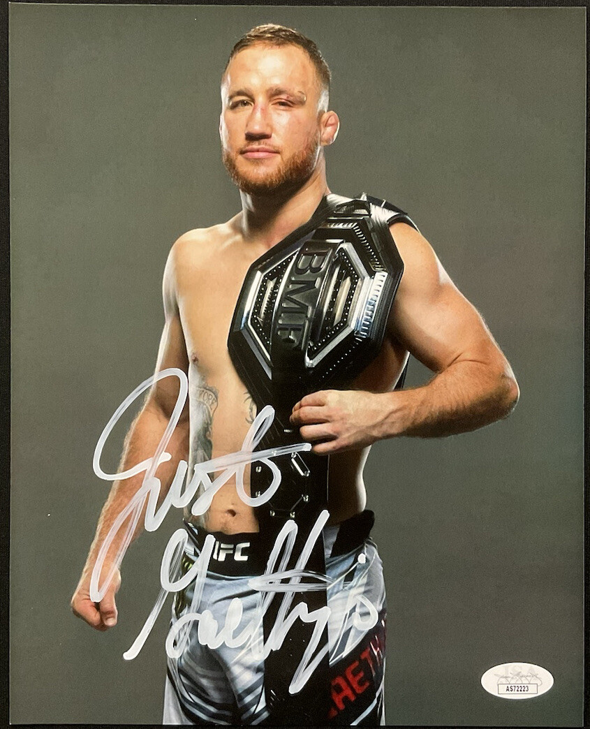 Justin Gaethje Signed Autographed 8x10 Photo BMF Championship Belt