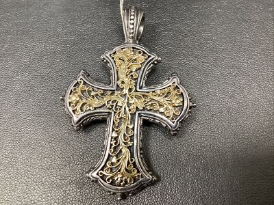 Konstantino Sterling Silver And 18 K Gold Ornate Cross Pendant | eBay