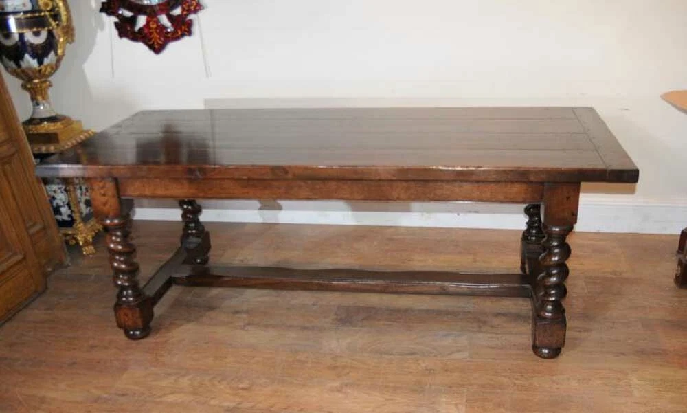 Oak Refectory Table Barley Twist Legs Kitchen Tables