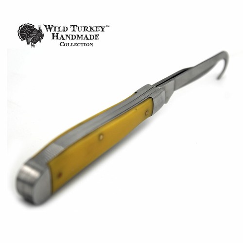 Cuchillo de coleccionista plegable Wild Turkey hecho a mano intestino/gancho para caballero - Imagen 5 de 6