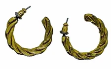 Gold Tone Loop Twist Fashion Stud Earrings