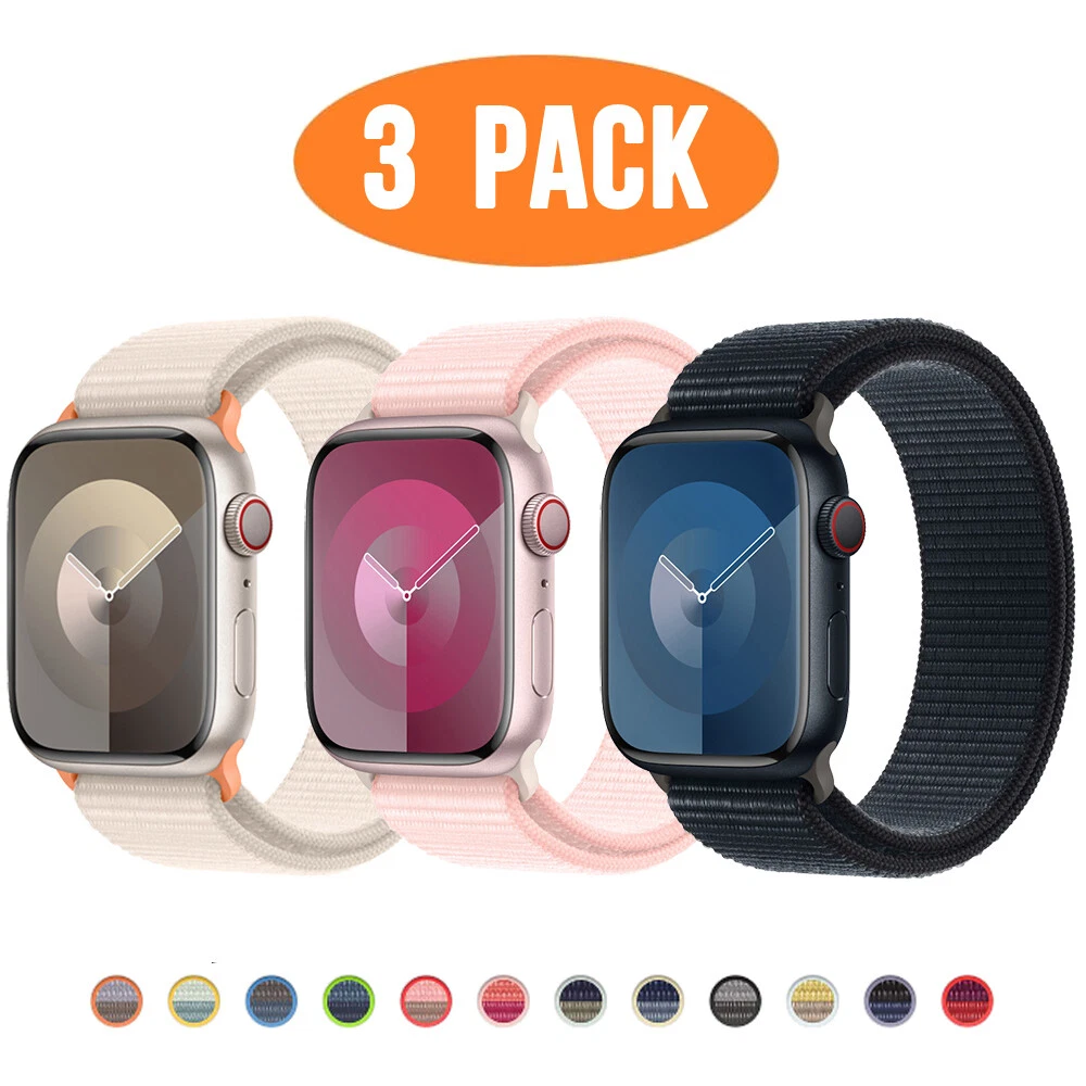 Band 2 Nylon Ultra for 8 3PACK 4 Apple | 7 eBay Sport 6 Watch 5 SE Loop 44/41/45/49mm 9