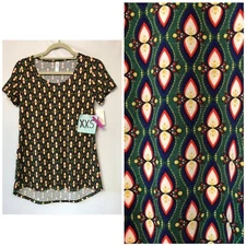 LuLaRoe Classic T Shirt XXS High Low Hem Green Blue NWT