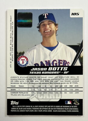 2006 Topps Co-Signers #105 Jason Botts Auto Card AR59 | eBay