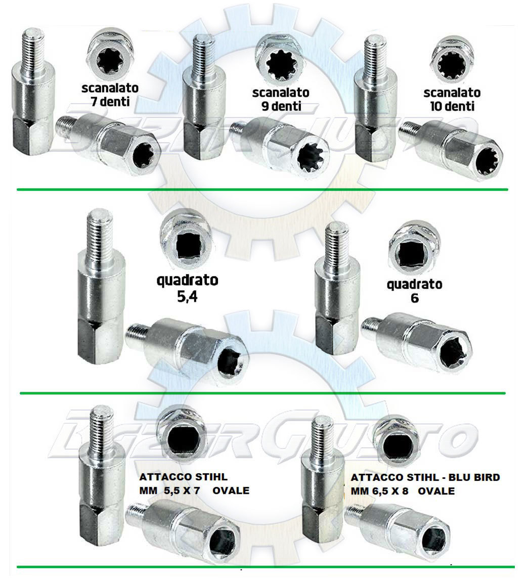 Adattatore Scanalato 7 Denti Per Coppia Conica Decespugliatore - Ricambio ITA