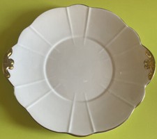 VINTAGE KUCHENPLATTE / Creme und Gold / geriffelte Kanten Windsor Bone China