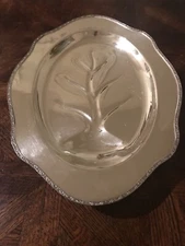Vintage Sheets Rockford 1875 Silver Plate 16” Footed Meat Tray W/Tree Well #1158