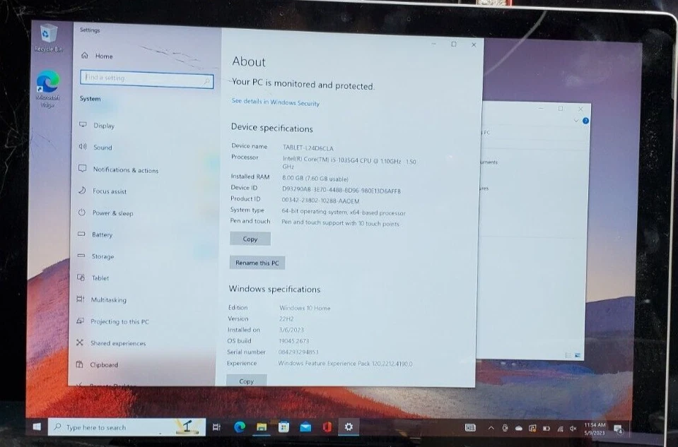 Digitalizador Pantalla Táctil LCD Original Microsoft Surface Pro 7 1866. VIDRIO ROTO Foto 2 de 4