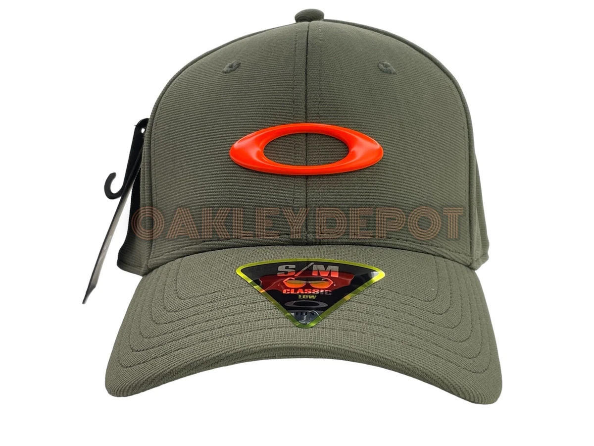 ✓🕶️ OAKLEY TINCAN CAP DARK BRUSH GREEN/ORANGE SIZE S/M 911545  