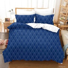 3D Diamond Pattern Blue Quilt Cover Set Duvet Cover Bedding Pillowcases
