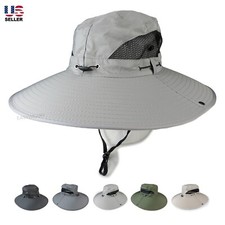 Wide Brim Boonie Bucket Sun Hat UV Protection Cap Hiking Fishing Safari Cool Men