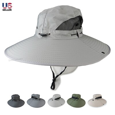 Wide Brim Boonie Bucket Sun Hat UV Protection Cap Hiking Fishing Safari  Cool Men