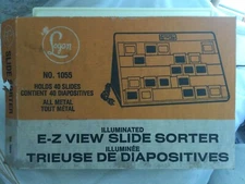 Vintage, Illuminated E-Z view Slide Sorter by Logan-No 1055 in orig box & works!