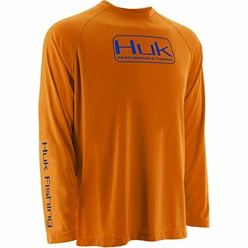 NEW Huk Performance Fishing Orange Long Sleeved Shirt