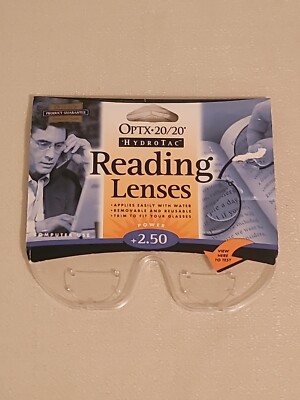 OPTX 20/20 Hydrotac Stick On Bifocal Lenses +2.50|Magnify Adhesive Reading ReUse