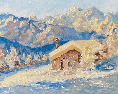 Stunning Oil Painting. ORIGINAL. SIGNED. Impressionist Art. Mountain View.