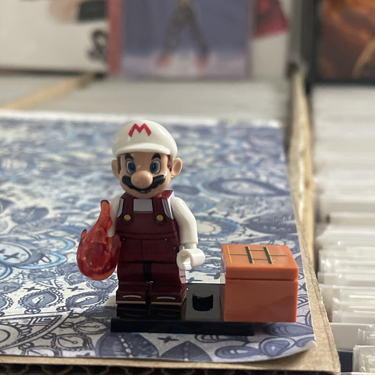 FIREBALL MARIO LEGO MINIFIG FIGURE super kart bros nintendo nes