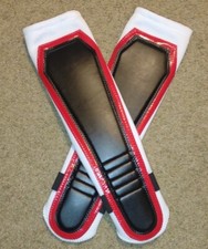 Pro Wrestling KICKPADS White and Black with Red Outline- Gear New