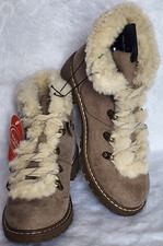 Wonder Nation Girls Faux Fur Cozy Hiker Boots Taupe Size 1 NEW WITHOUT BOX