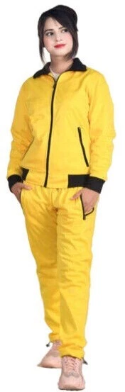 Женский однотонный костюм из 2 предметов прямые штанины куртка и брюки для активного отдыха - Изображение 4 из 4