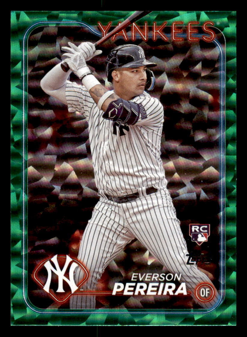 2024 Topps Green Crackle Foil #461 Everson Pereira New York Yankees RC,327/499