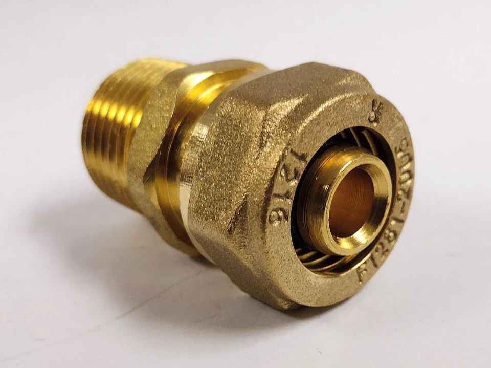 1/2" BRASS ADAPTER FITTINGS (LOT OF 7) 1/2" COMPRESSION TO 1/2" MNPT - Image 4 of 4