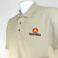 TACO BELL Vintage 1990s Fast Food Employee Uniform Polo Shirt Size L Large NEW