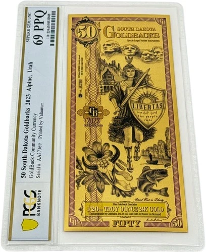 2023 South Dakota 50 Goldback PCGS 69 *ALPHA SERIES* (Libertas, Liberty)