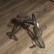Vintage Metal Tricycle Ride-On Toy 3 Wheels for Ages 4-7 Boys  Girls