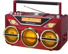 Studebaker SB2165R Avanti Bluetooth Boombox CD/AM-FM Radio/15W Subwoofer Red  