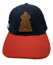 Los Angeles Angels Baseball Cap Faux Leather 'A' Logo and Strap