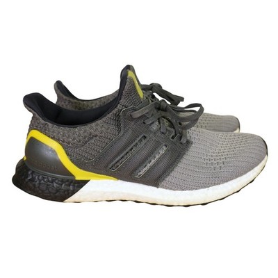Adidas Ultraboost 4.0 Sneakers Mens 9 Grey Solar Yellow Primeknit G54003